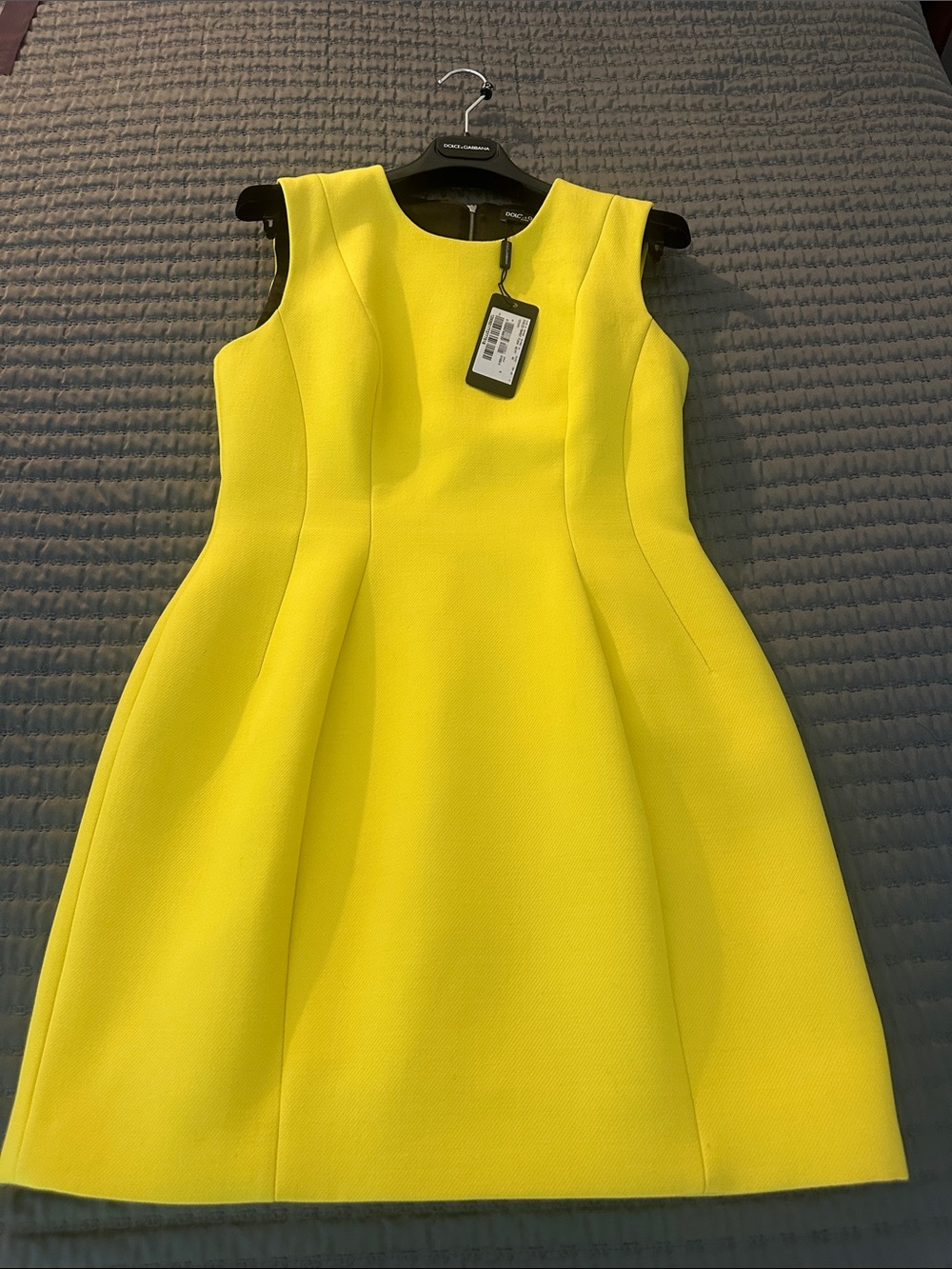 Dolce & Gabbana Yellow Structured Mini Dress – NWT